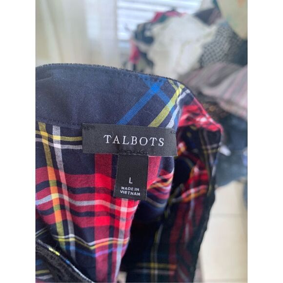 Talbots Plaid Velvet Trim Tunic - Picture 7 of 10